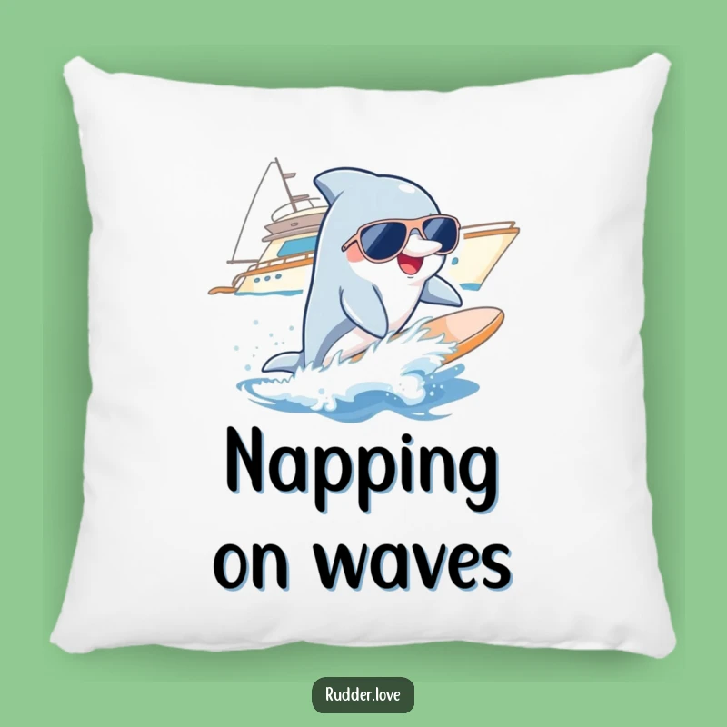 Funny Dolphin Surfer Pillow: Comfy Comfort with Cool Ocean Charm