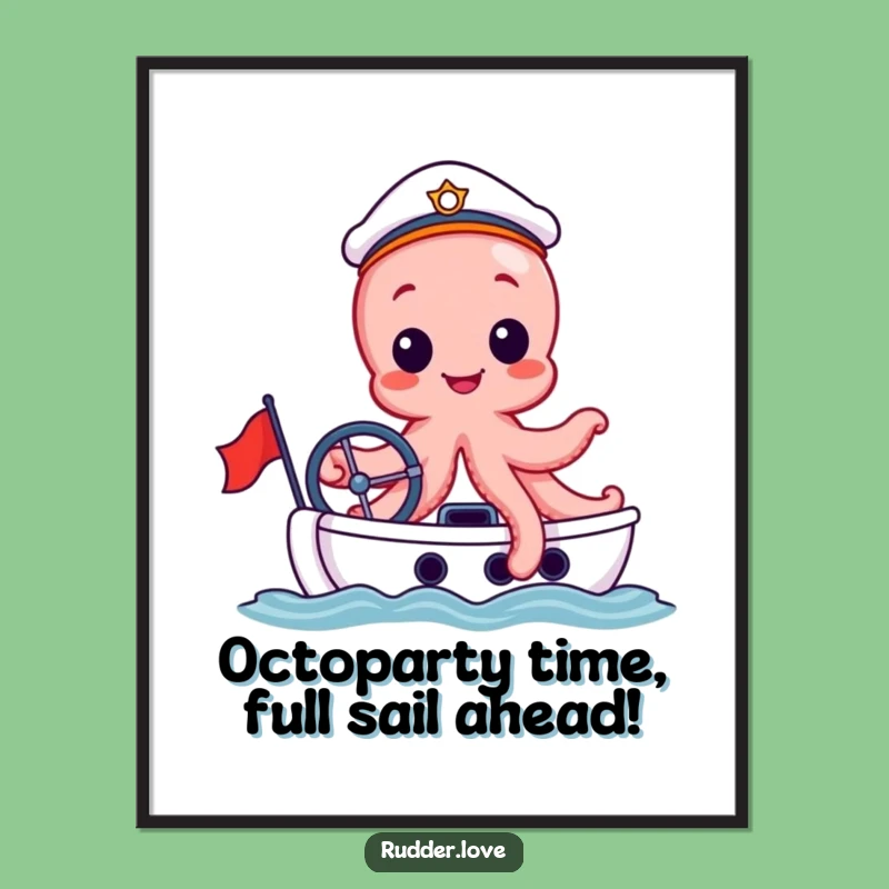Free Printable Funny Octopus Sailor Wall Art - Humorous Downloadable Home Decor