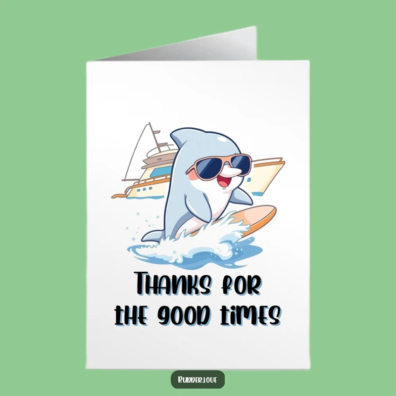 Free Printable Funny Dolphin Thank You Card - Cool Gratitude Downloadable Gift