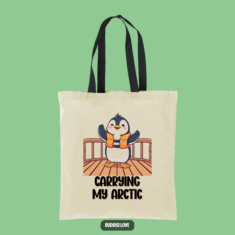 Funny Penguin Victor Tote Bag: Carry Your Triumphs with Playful Style